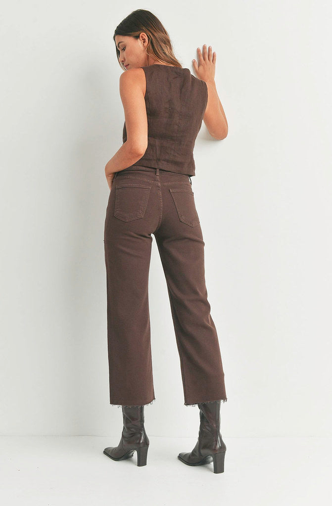 JUST BLACK HIGH RISE UTILITY WIDE LEG PANT