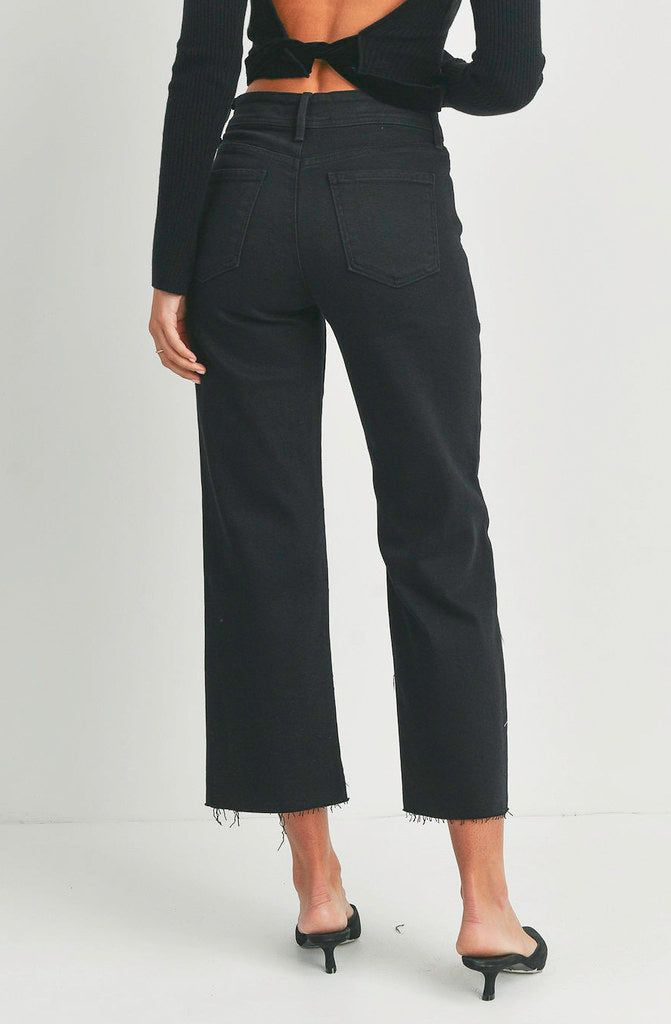 JUST BLACK HIGH RISE UTILITY WIDE LEG PANT