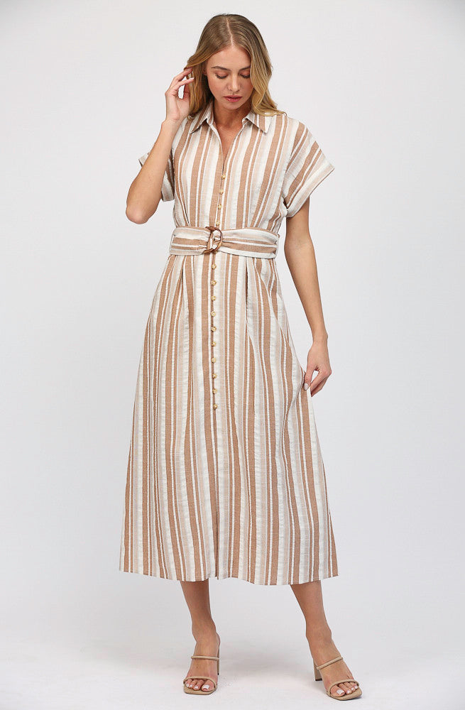 SEASIDE BREEZE BELTED DRESS