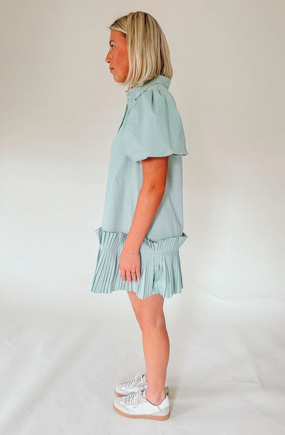 SANTA MONICA PLEATED HEM DRESS