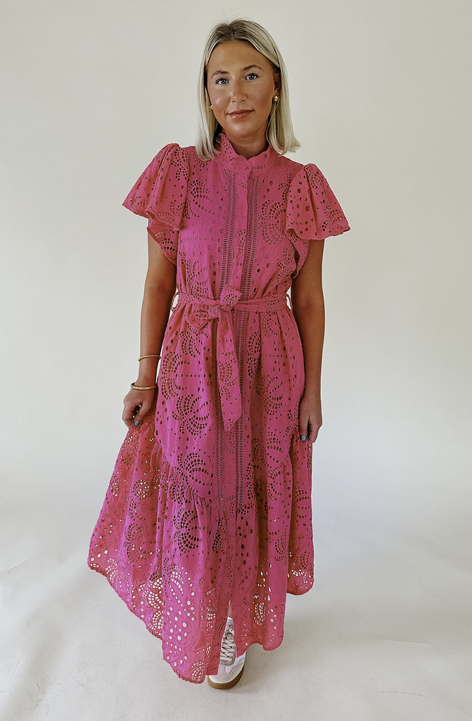 PINK SKIES EMBROIDERED DRESS