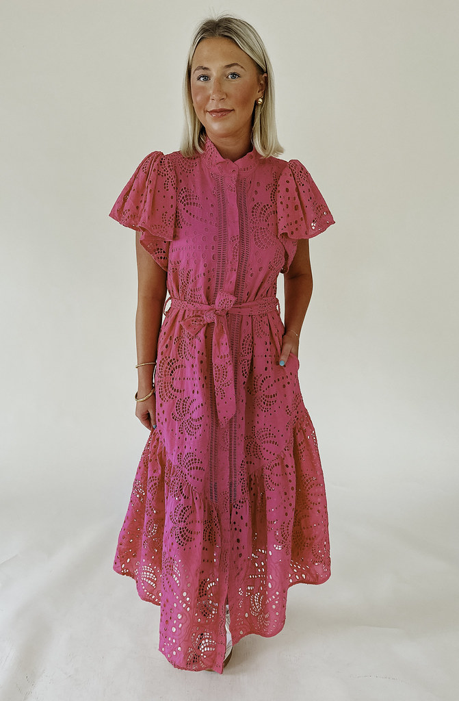 PINK SKIES EMBROIDERED DRESS