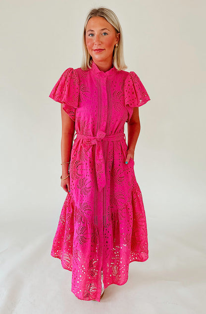 PINK SKIES EMBROIDERED DRESS