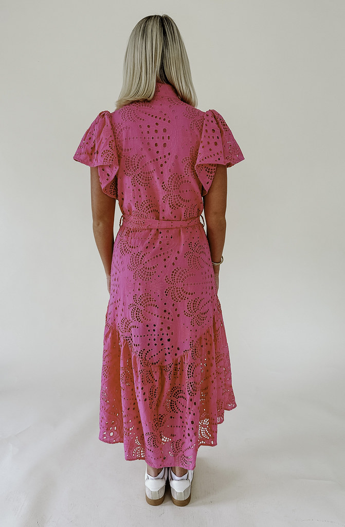 PINK SKIES EMBROIDERED DRESS