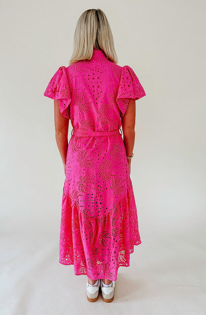 PINK SKIES EMBROIDERED DRESS