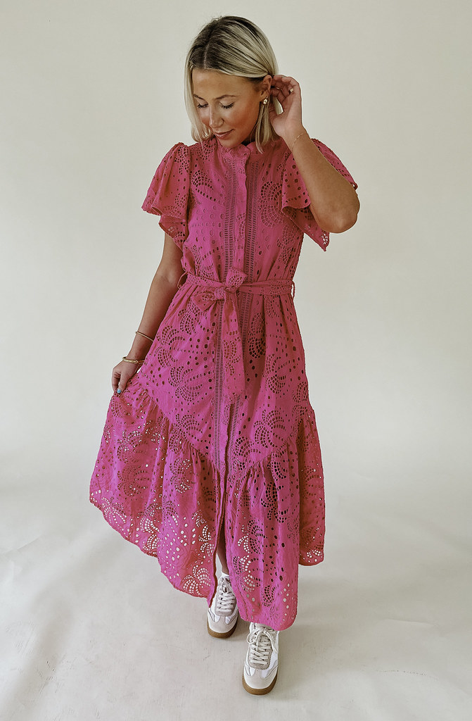 PINK SKIES EMBROIDERED DRESS