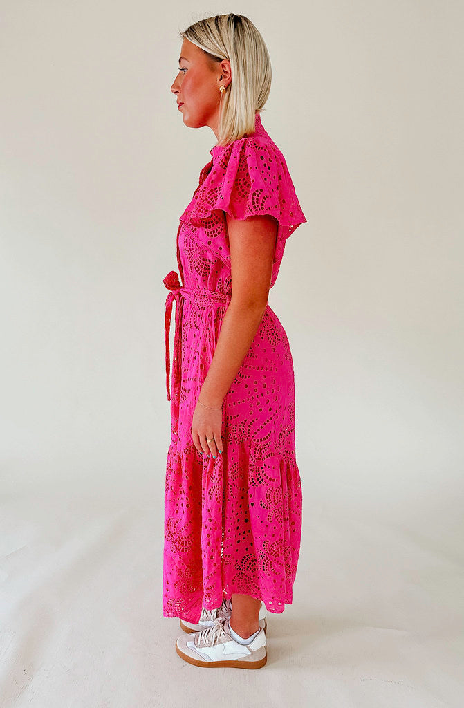 PINK SKIES EMBROIDERED DRESS