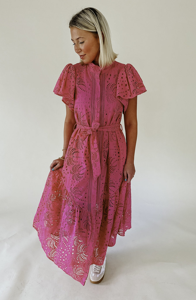 PINK SKIES EMBROIDERED DRESS