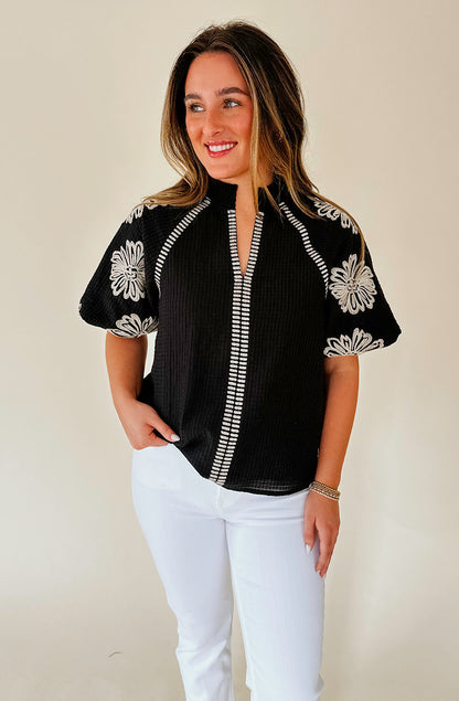 DOWN BAD TEXTURED BLOUSE