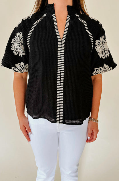 DOWN BAD TEXTURED BLOUSE