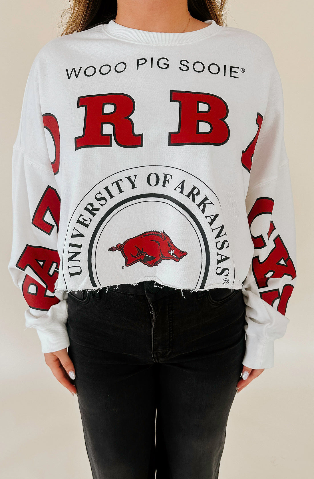 ARKANSAS SPLIT CROPPED SWEATSHIRT