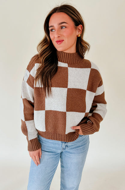 WARM AND COZY CHECKERED SWEATER