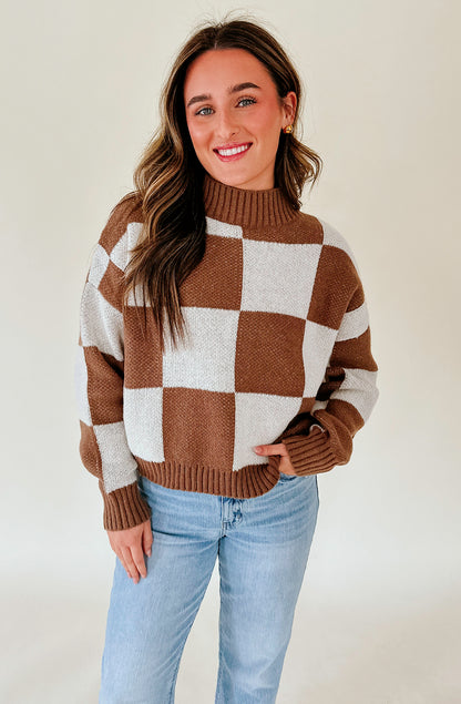 WARM AND COZY CHECKERED SWEATER