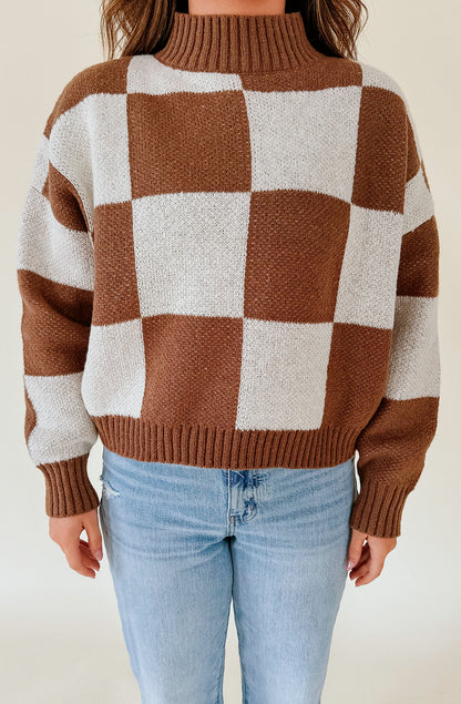 WARM AND COZY CHECKERED SWEATER