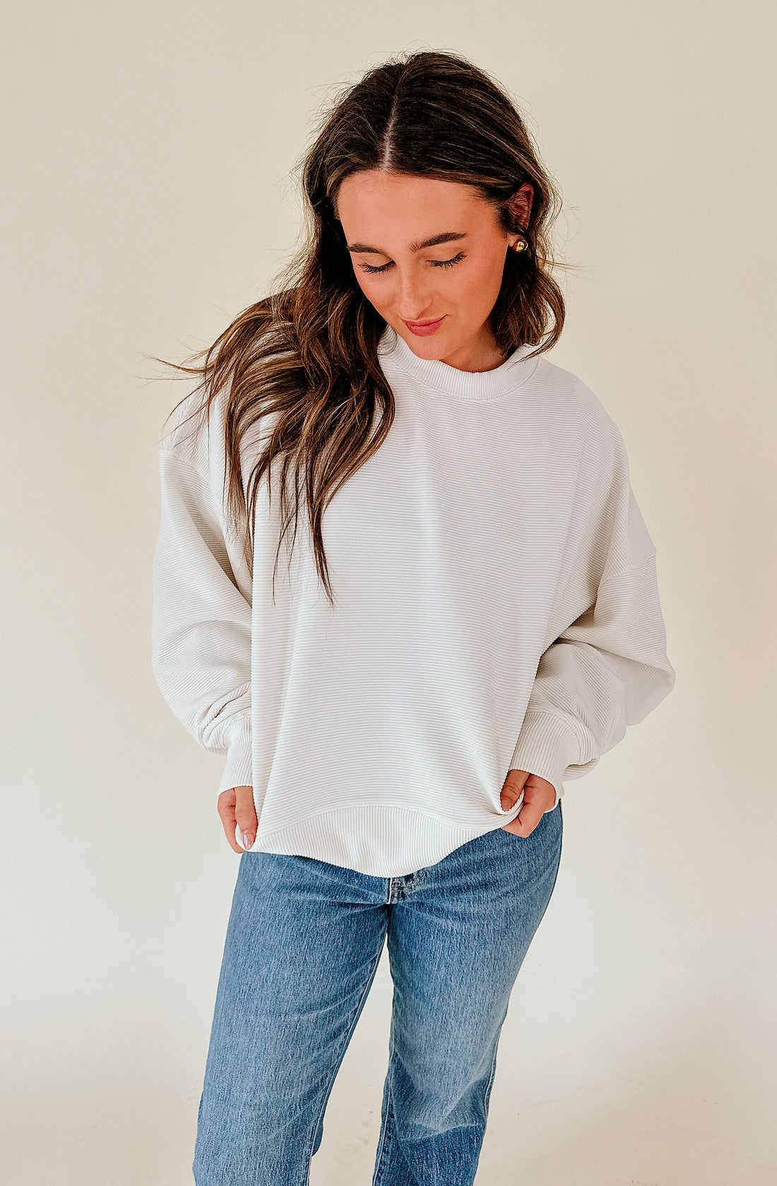 LETS CUDDLE RIBBED SWEATSHIRT