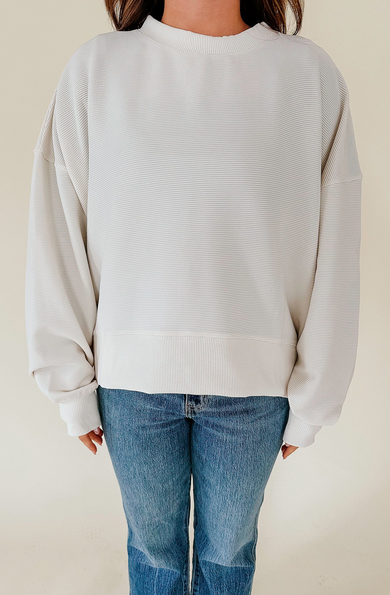 LETS CUDDLE RIBBED SWEATSHIRT