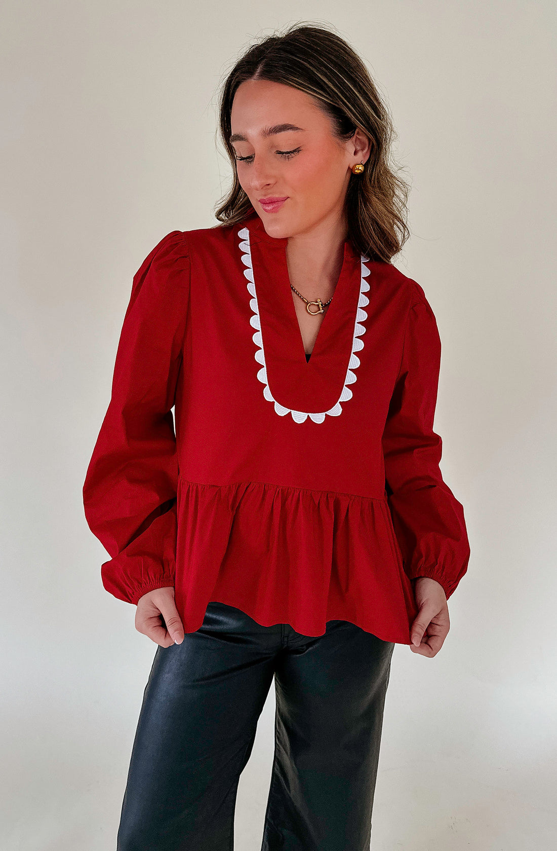 TOO SWEET SCALLOPED TOP