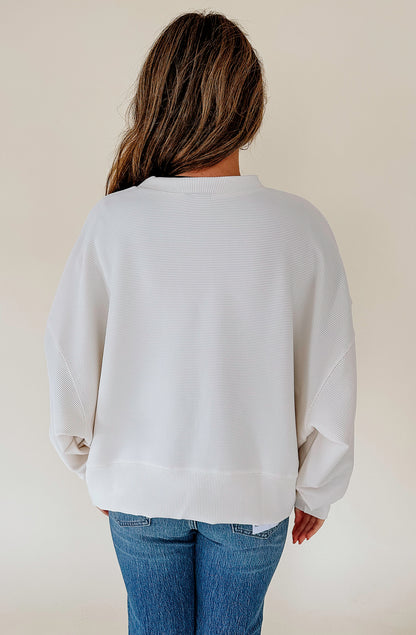 LETS CUDDLE RIBBED SWEATSHIRT