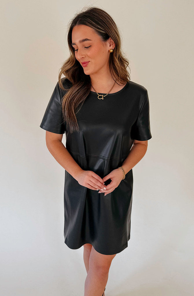 Z SUPPLY LONDON FAUX LEATHER DRESS