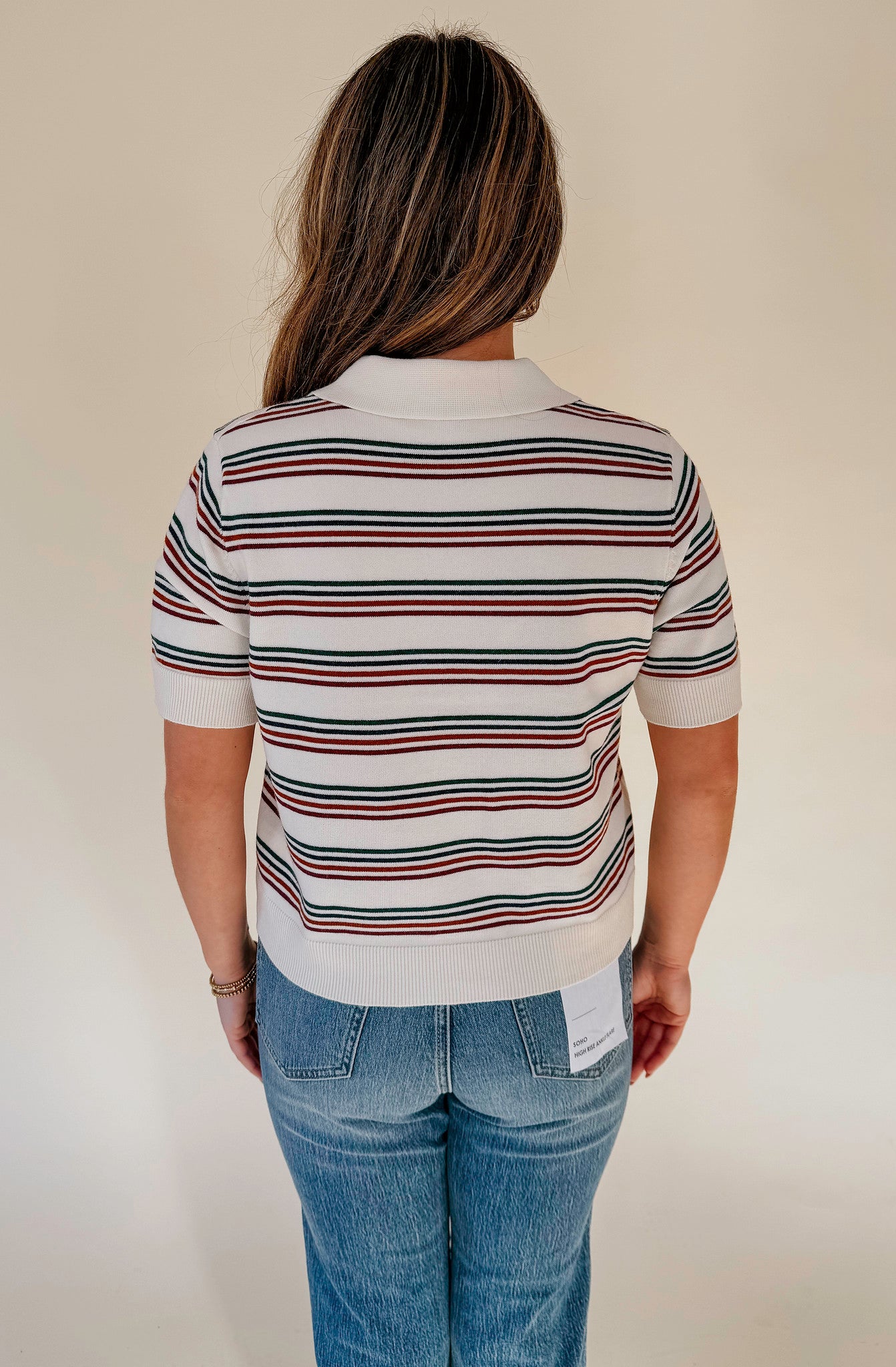 ADDIE POLO STRIPE TOP