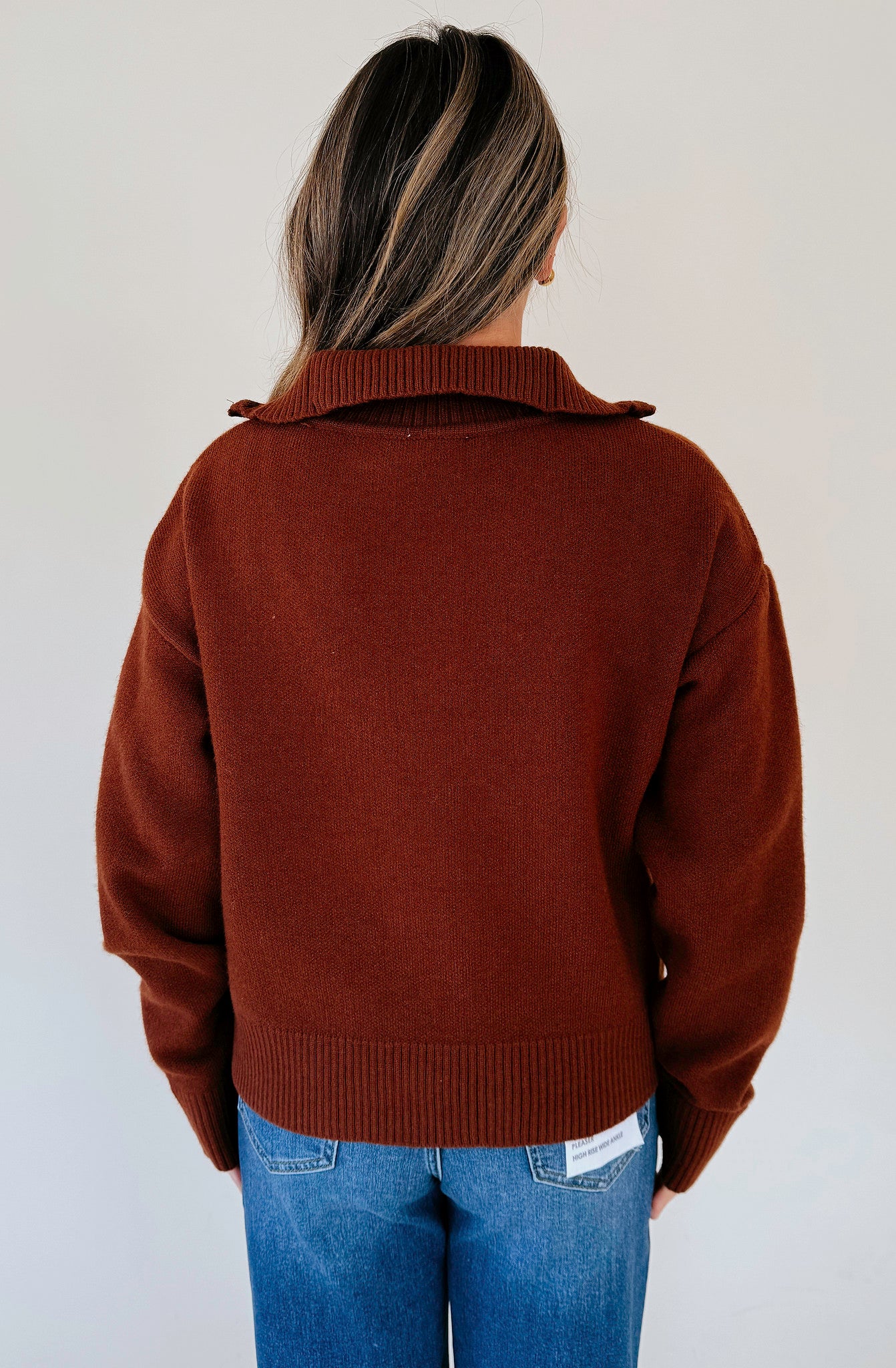 TAKE THE HINT HALF ZIP SWEATER