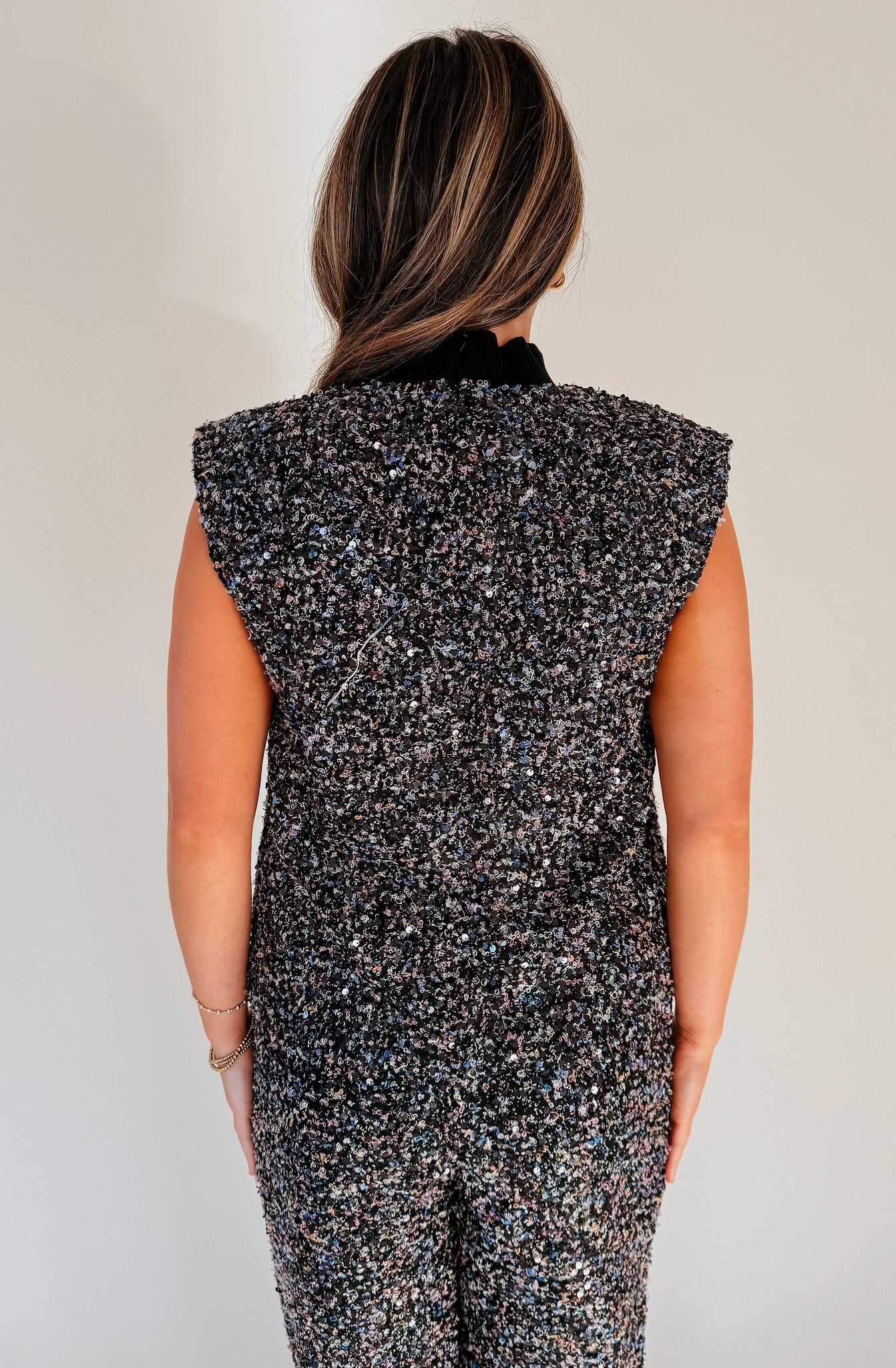 SEEING STARS TWEED BOUCLE SEQUIN TOP