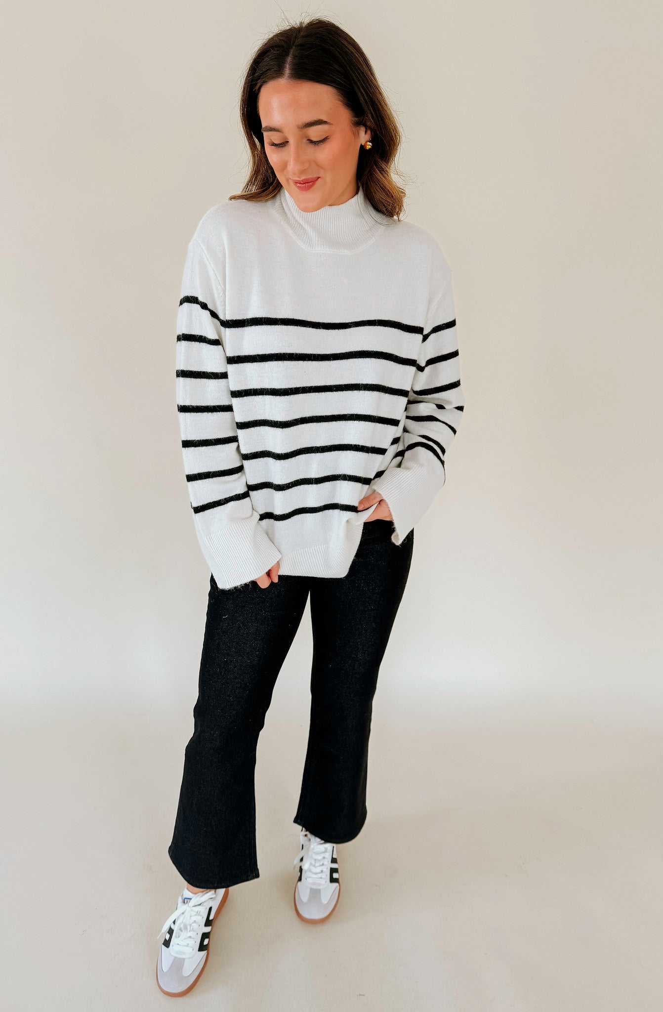 Z SUPPLY FIN STRIPE TURTLENECK STRIPE SWEATER