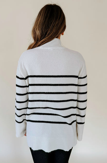 Z SUPPLY FIN STRIPE TURTLENECK STRIPE SWEATER