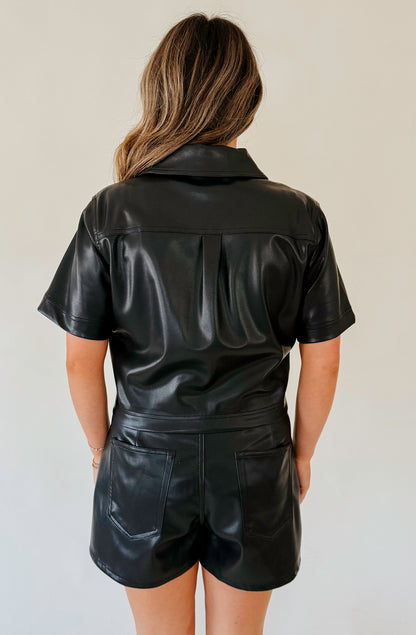 PEOPLE PLEASER FAUX LEATHER TOP