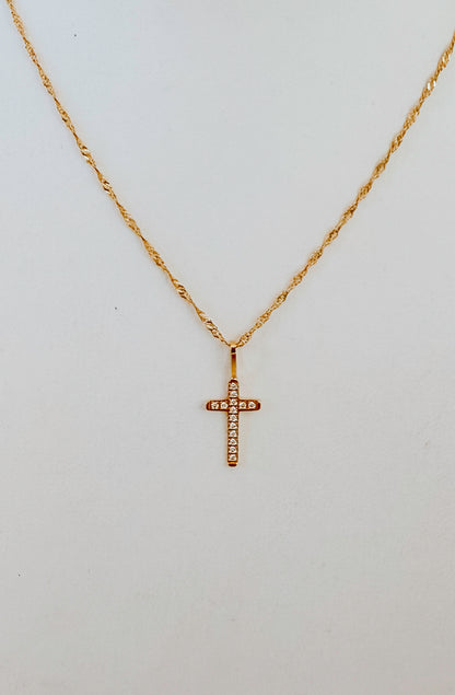 BRENDA GRANDS REVERSIBLE DIAMOND CROSS NECKLACE