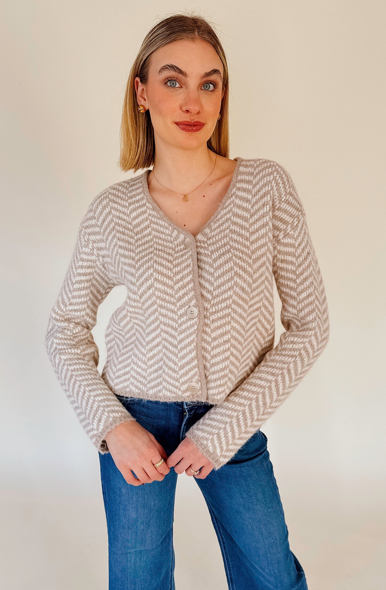 Z SUPPLY NAOMI HERRINGBONE CARDIGAN