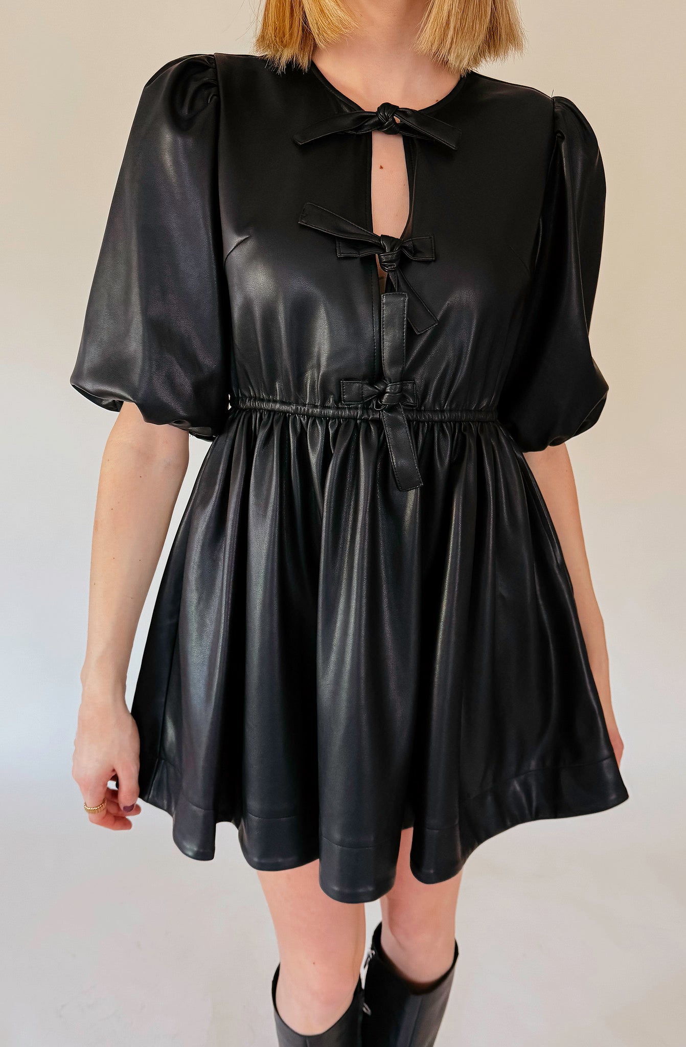 PLAY HARDER LEATHER DRESS