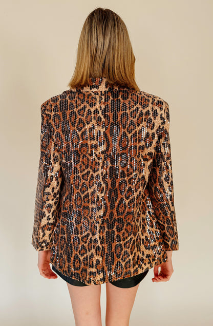 SPARKLE AND SHINE LEOPARD BLAZER