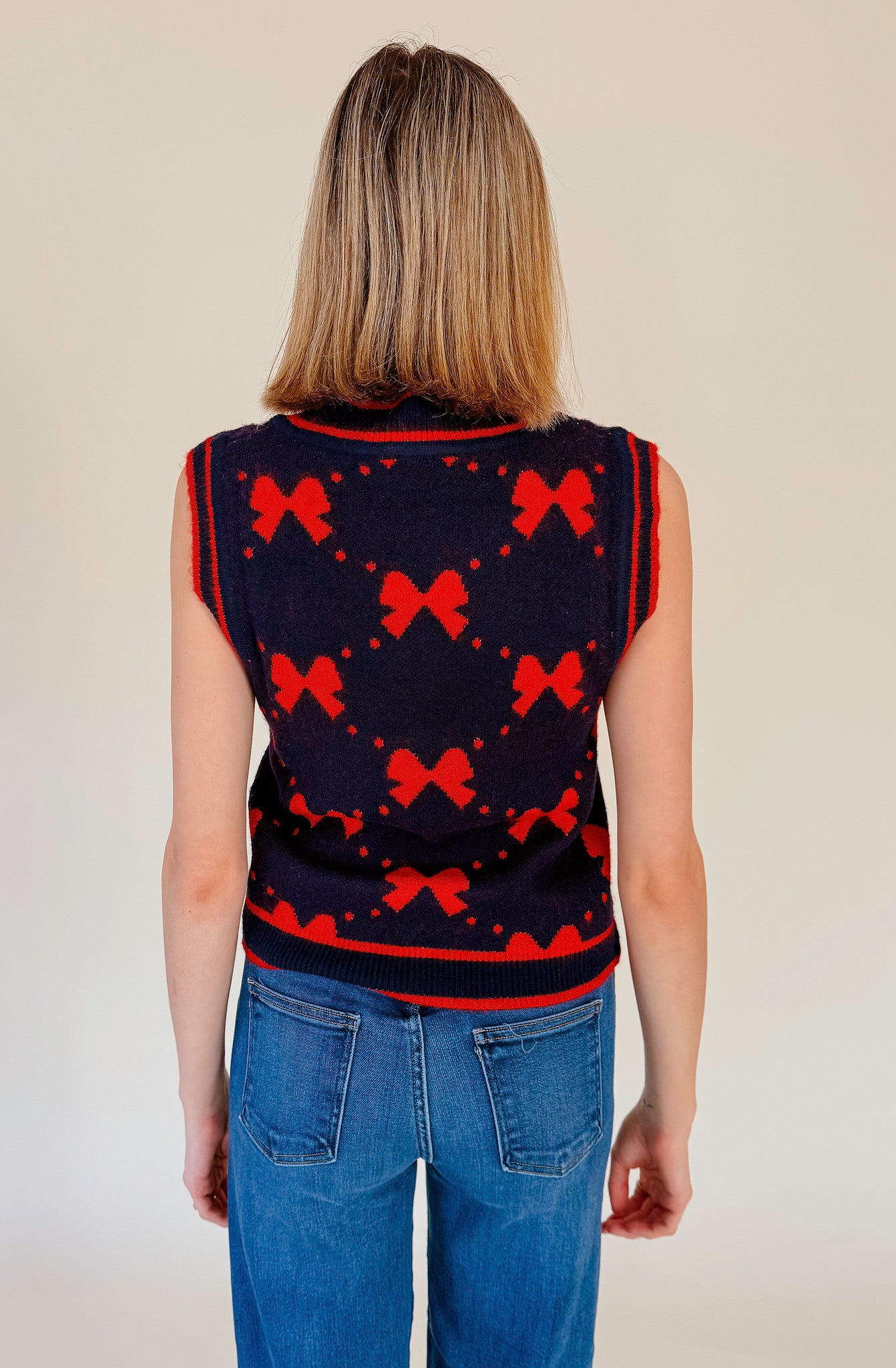 ABBY BOW PRINT VEST