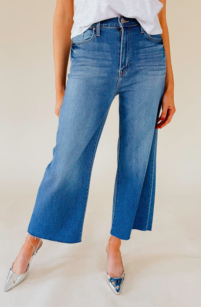 JUST BLACK DENIM SCISSOR CUT WIDE LEG