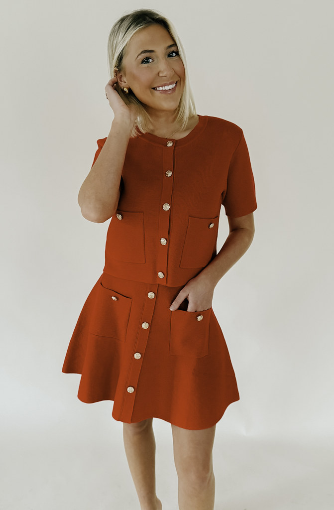 RED-Y OR NOT BUTTONED TOP