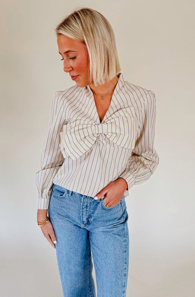 THE CHLOE BOW FRONT BLOUSE