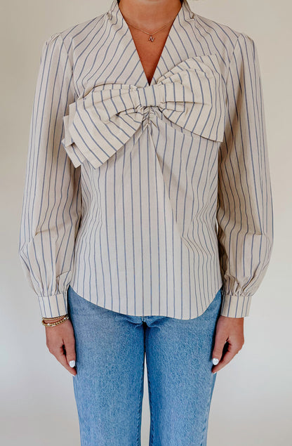 THE CHLOE BOW FRONT BLOUSE