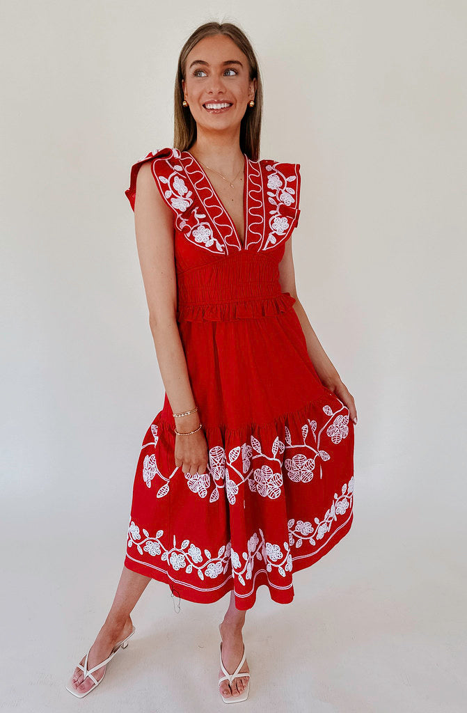 SWEET ESCAPE EMBROIDERED DRESS