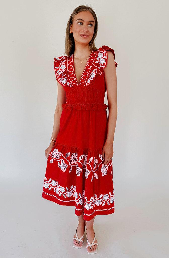 SWEET ESCAPE EMBROIDERED DRESS