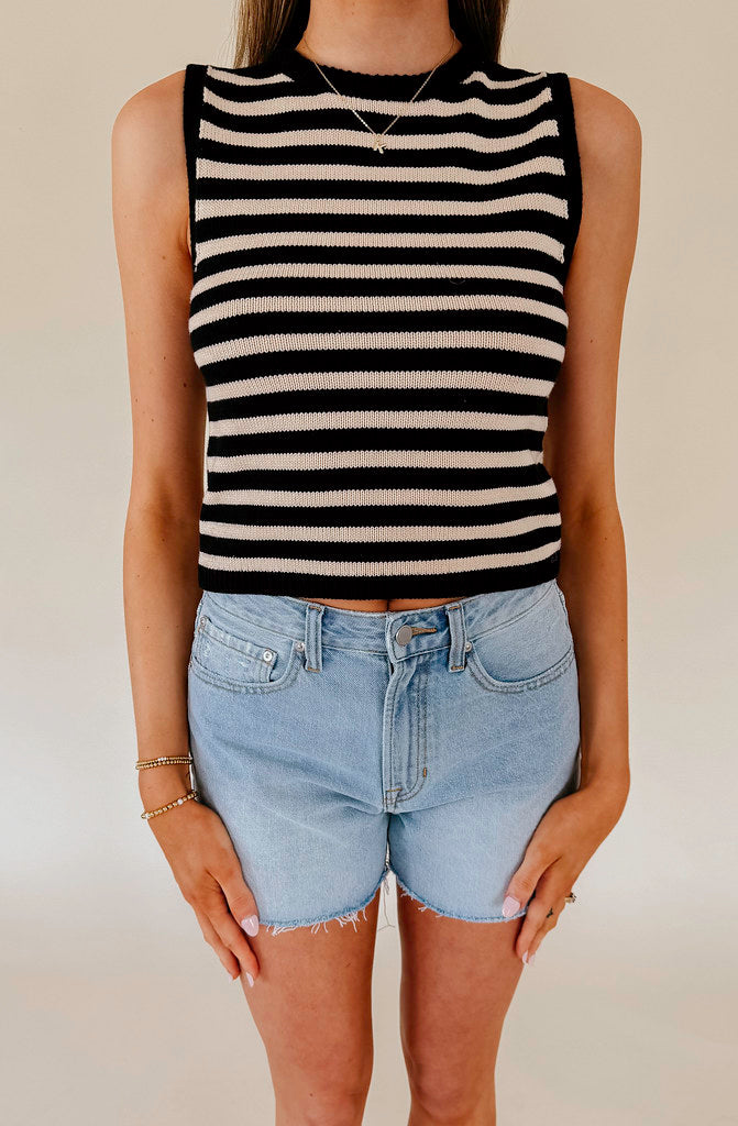 THE STEVIE STRIPED SWEATER TANK