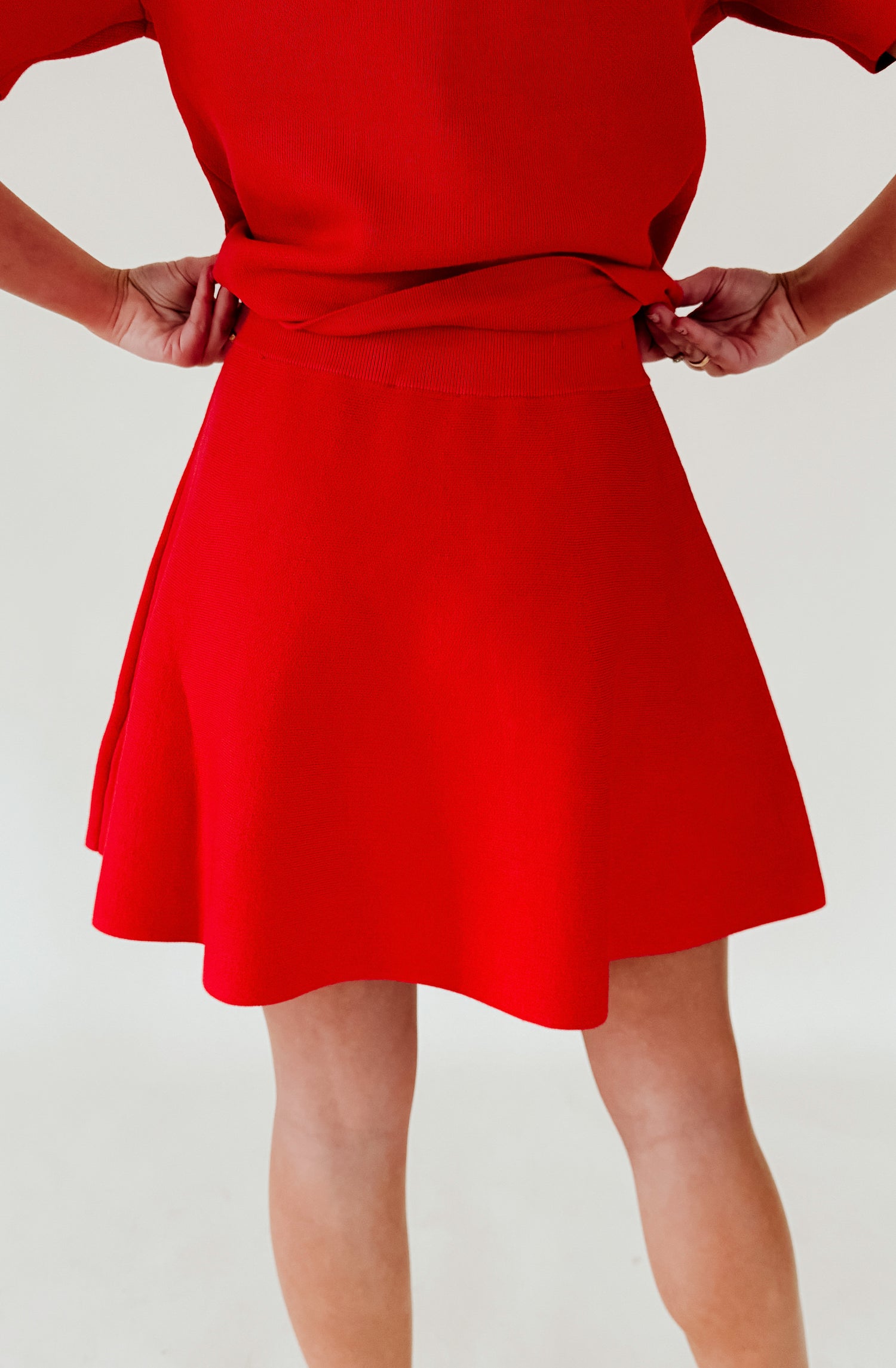 RED-Y OR NOT BUTTONED SKIRT