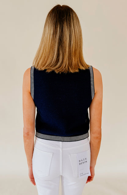 SAIL AWAY BUTTONED SWEATER VEST