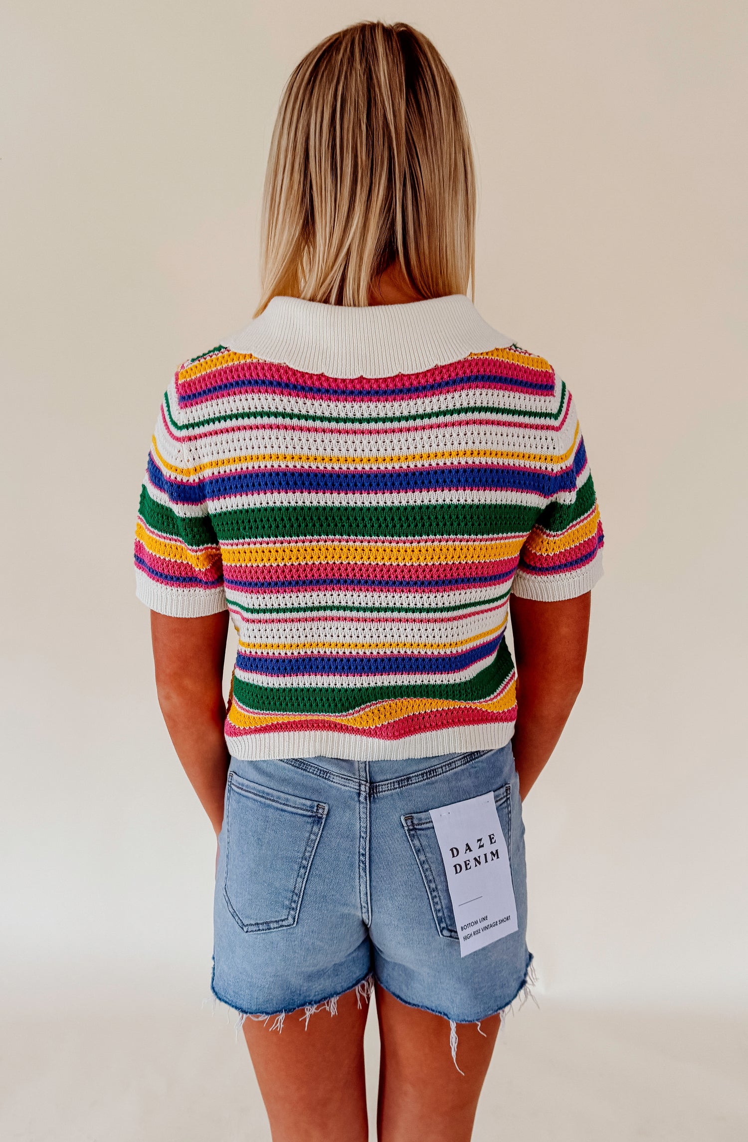 BRIGHT DAYS AHEAD STRIPED BUTTONED SWEATER