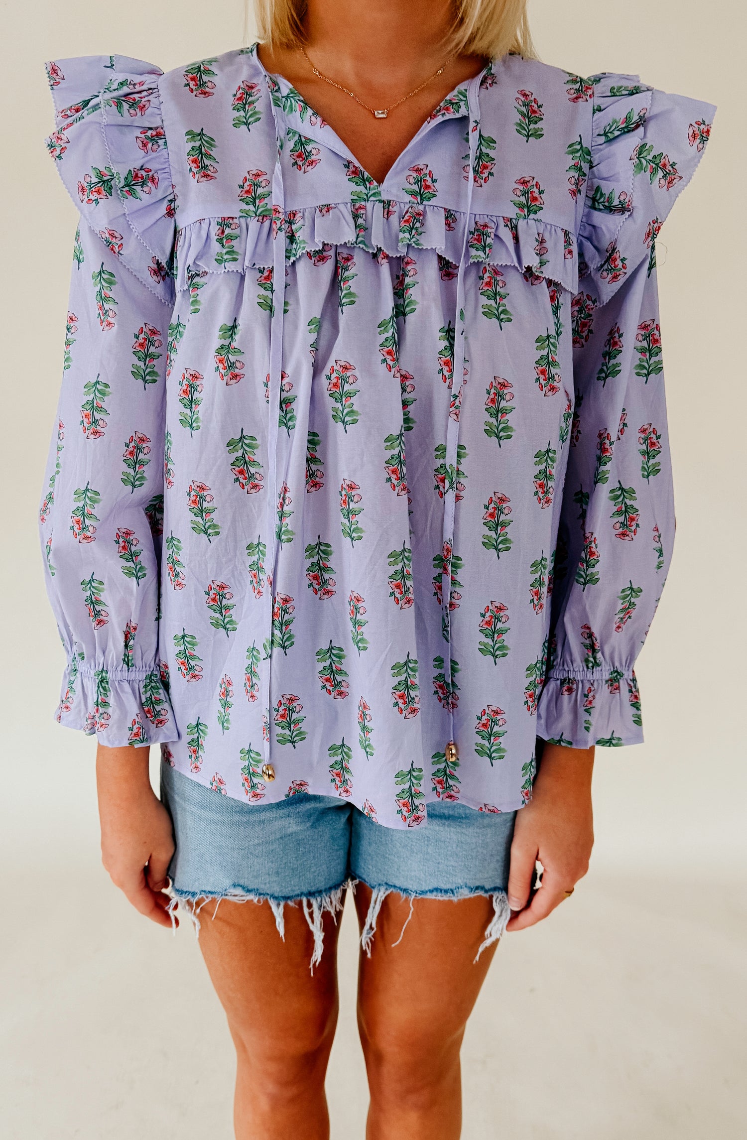 SPRING BLOOMS FLORAL BLOUSE