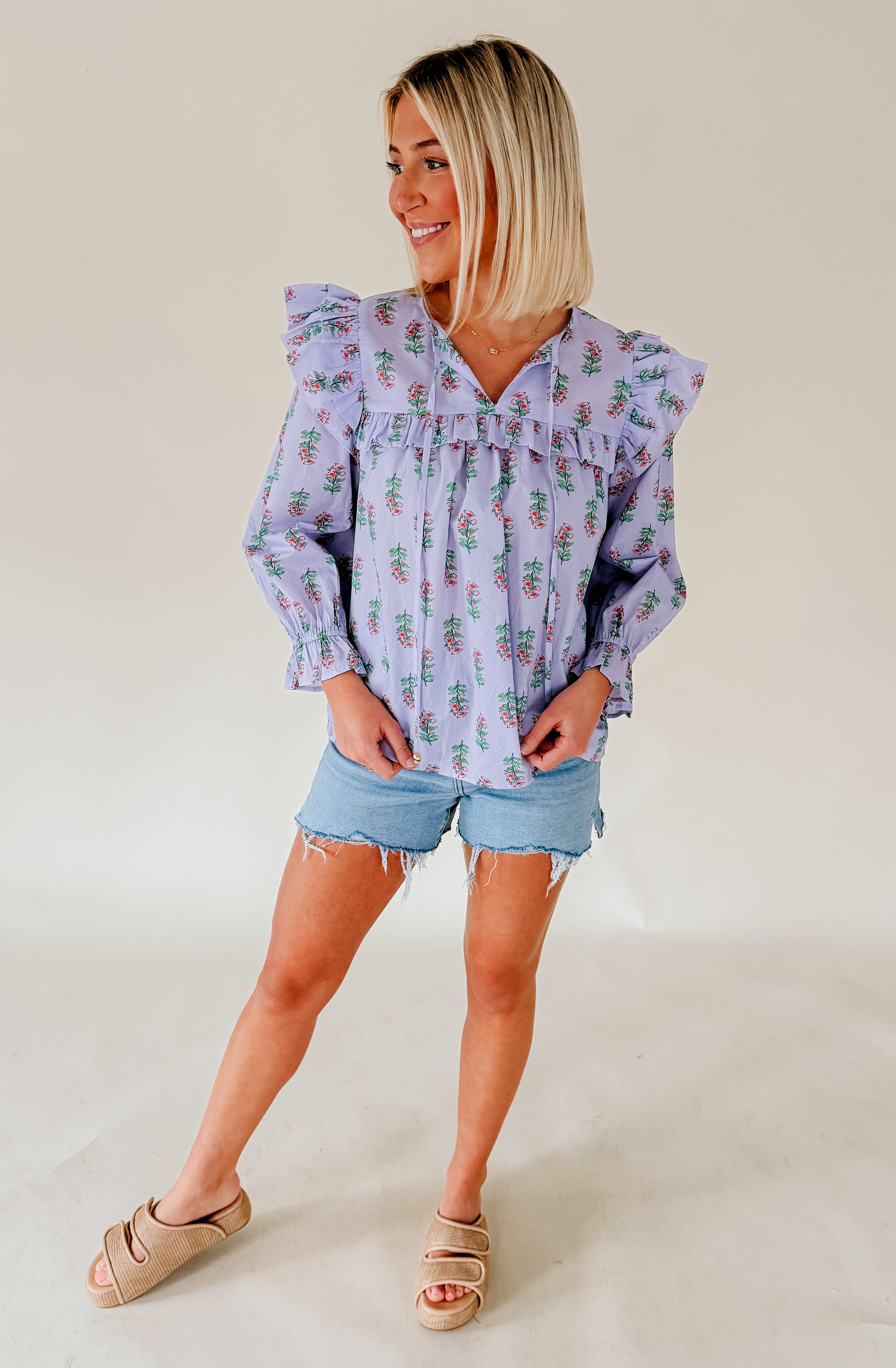 SPRING BLOOMS FLORAL BLOUSE