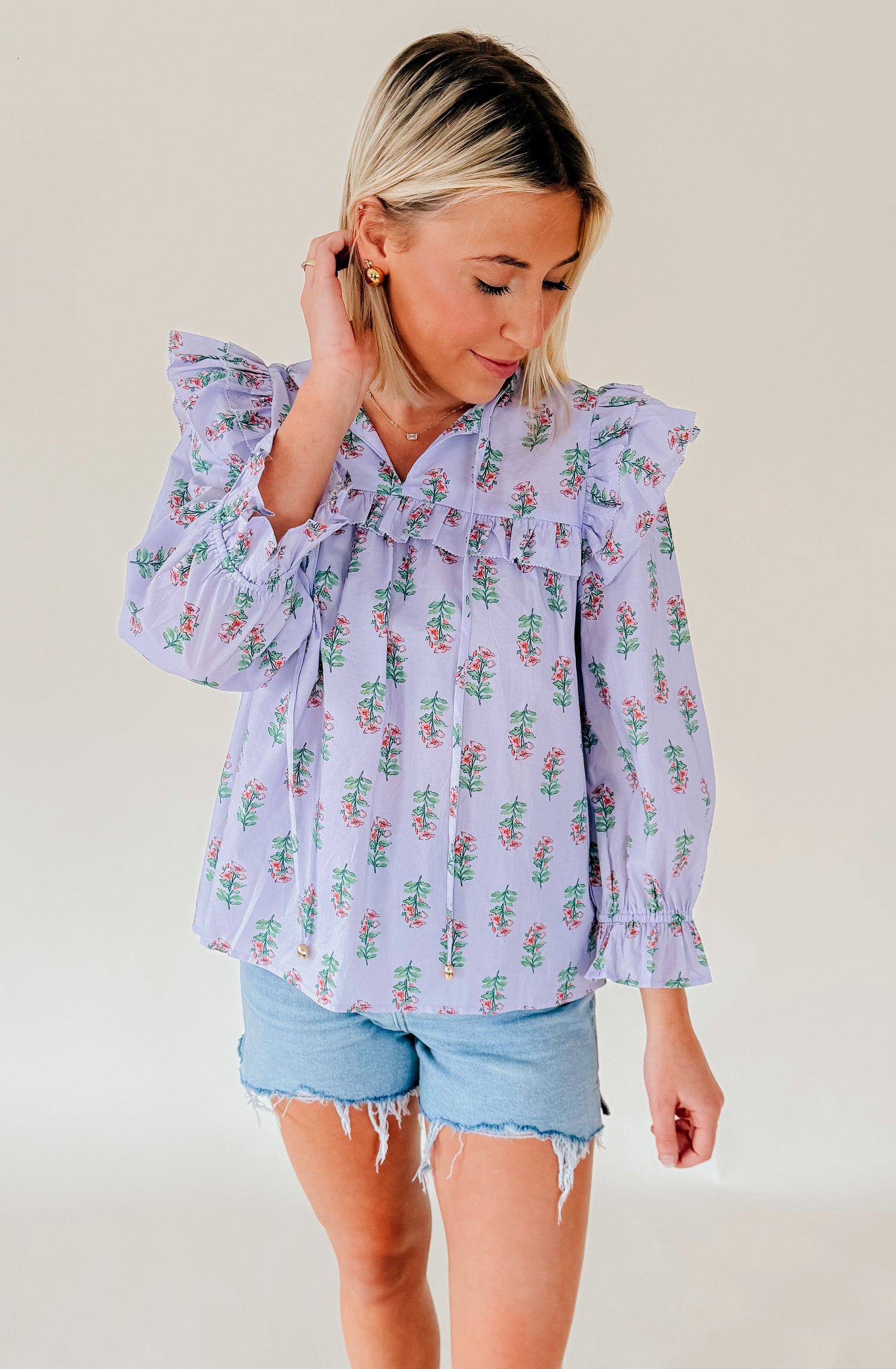 SPRING BLOOMS FLORAL BLOUSE