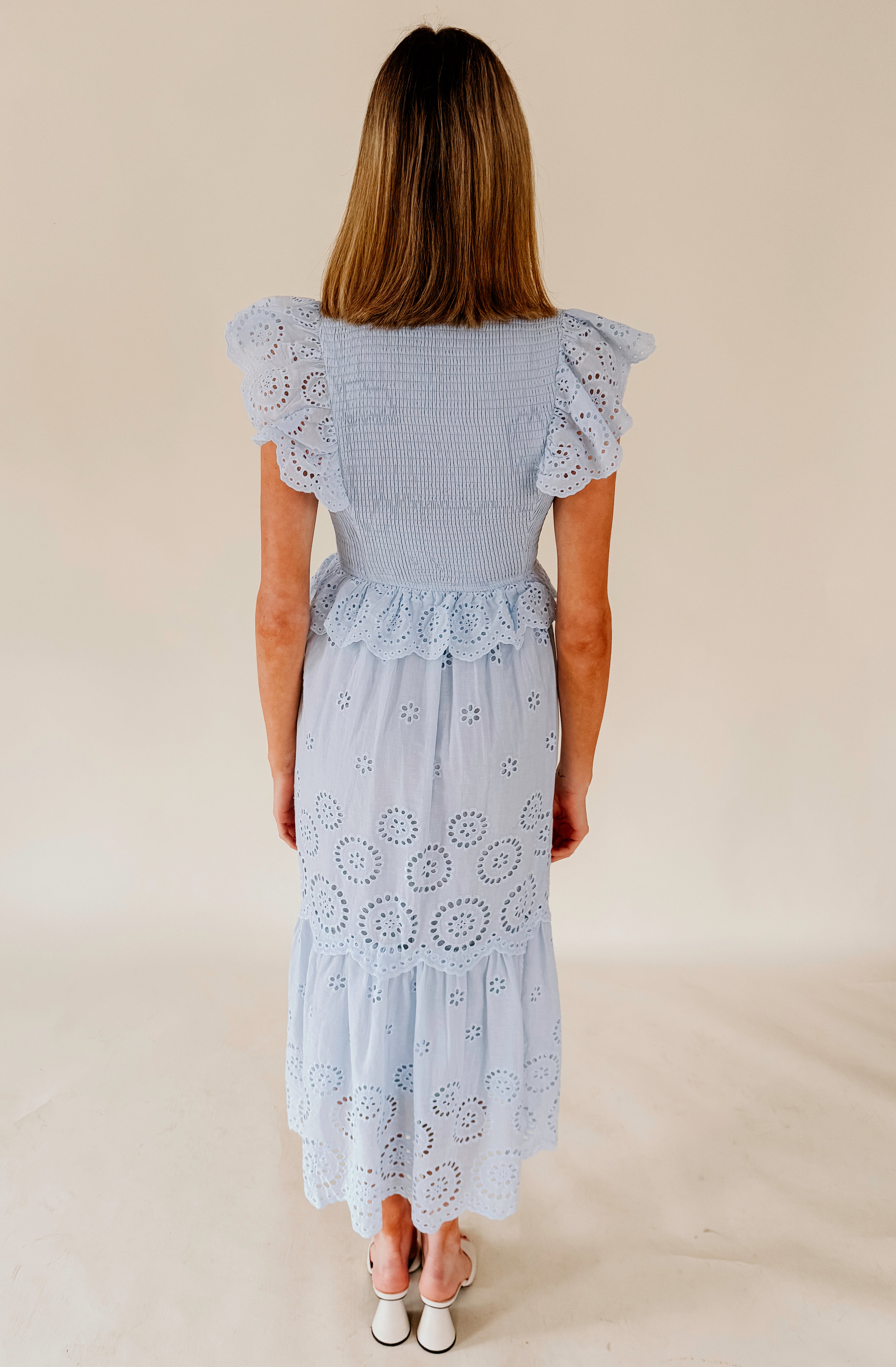 SOMEWHERE ON A BEACH EYELET DRESS